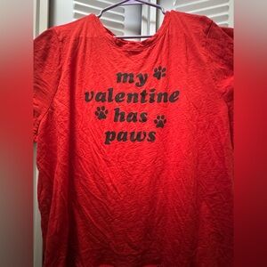 Red Dog T-Shirt - 'My Valentine Has Paws'